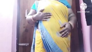 Desi aunty showing her monstrous tits to her BF with hindi audio sex talk